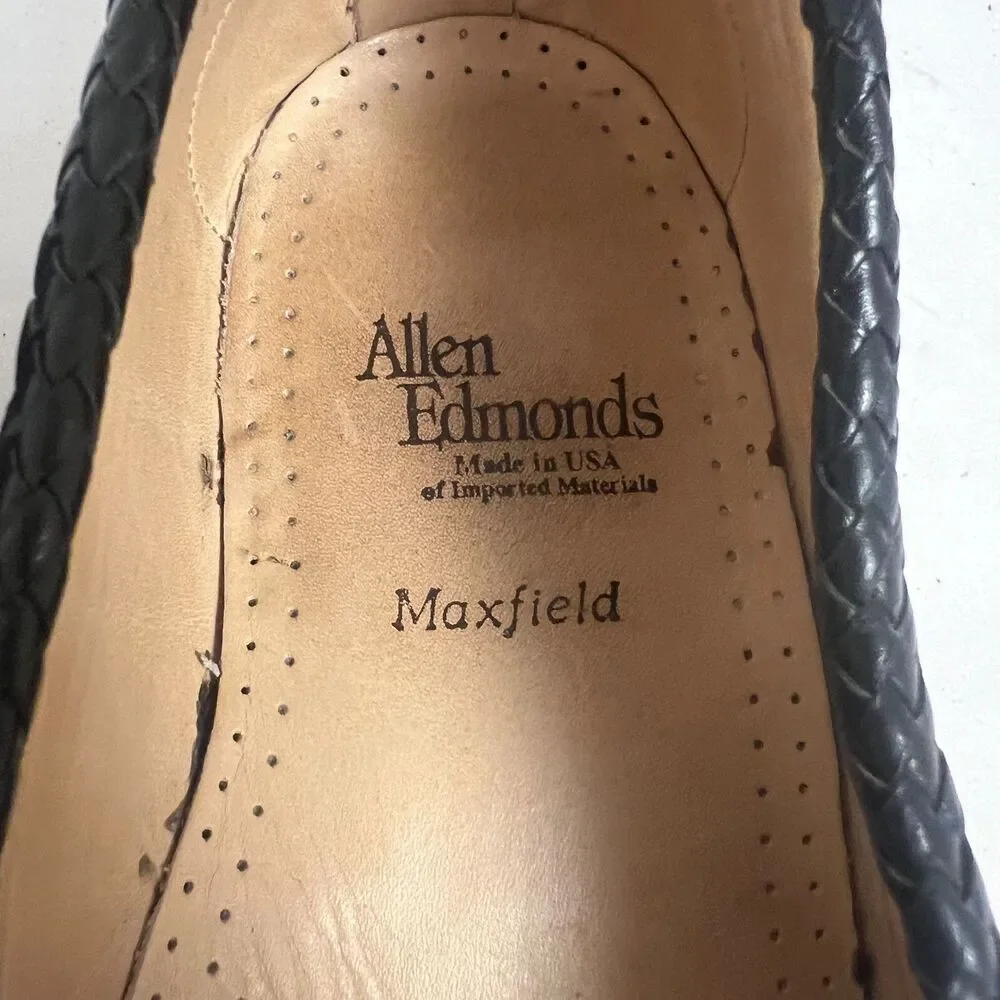 Allen Edmonds Maxfield Black Leather Loafers Stowe Tassel Men's Size 14 D